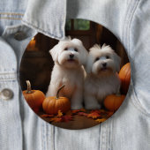Coton De Tulear Welppy Autumn Delight Pumpkin Button (Beispiel)