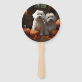 Coton De Tulear Welppy Autumn Delight Pumpkin Fächer (Rückseite)