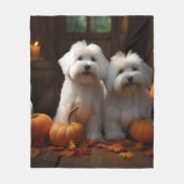 Coton De Tulear Welppy Autumn Delight Pumpkin Fleecedecke (Vorderseite)