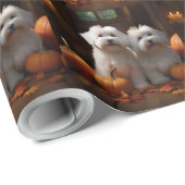 Coton De Tulear Welppy Autumn Delight Pumpkin Geschenkpapier (Rolleneckpunkt)