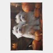 Coton De Tulear Welppy Autumn Delight Pumpkin Geschirrtuch (Vertikal)