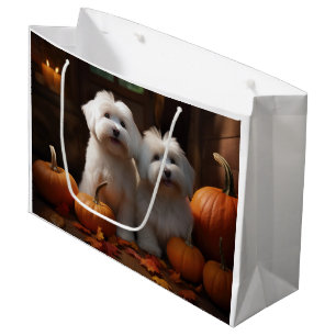 Coton De Tulear Welppy Autumn Delight Pumpkin Große Geschenktüte