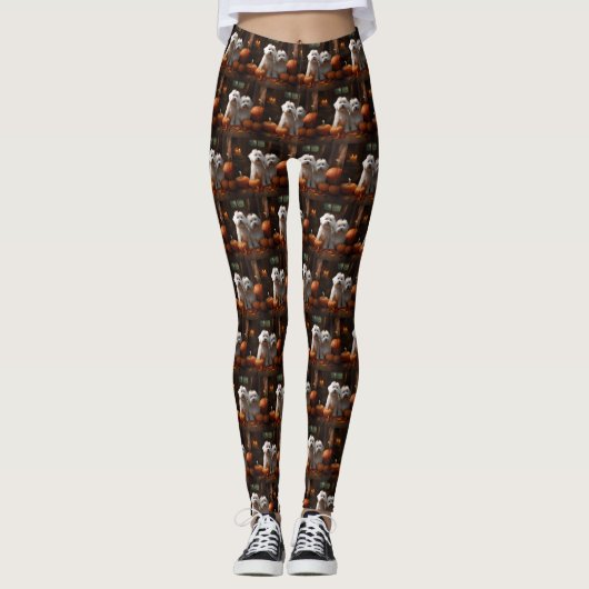 Coton De Tulear Welppy Autumn Delight Pumpkin Leggings (Vorderseite)