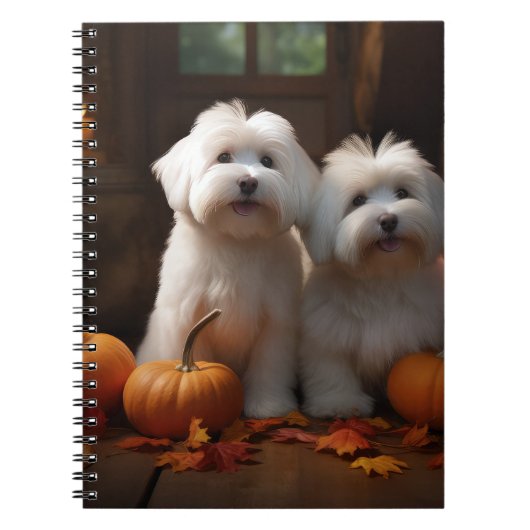 Coton De Tulear Welppy Autumn Delight Pumpkin Notizblock (Vorderseite)
