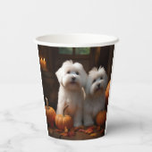 Coton De Tulear Welppy Autumn Delight Pumpkin Pappbecher (Rückseite)