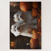Coton De Tulear Welppy Autumn Delight Pumpkin Puzzle (Vertikal)