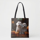 Coton De Tulear Welppy Autumn Delight Pumpkin Tasche (Vorderseite)