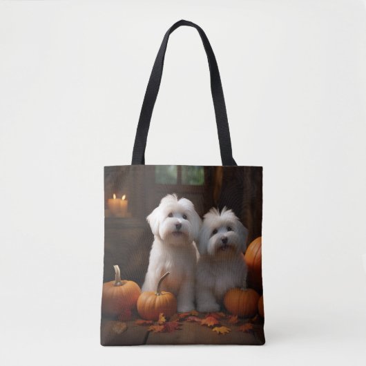 Coton De Tulear Welppy Autumn Delight Pumpkin Tasche (Vorderseite)