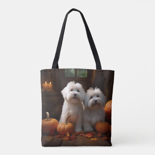 Coton De Tulear Welppy Autumn Delight Pumpkin Tasche (Rückseite)