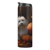 Coton De Tulear Welppy Autumn Delight Pumpkin Thermosbecher (Nach rechts gedreht)