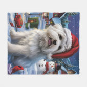 Coton De Tulear Winter Wonderland Christmas Joy Fleecedecke (Vorderseite (Horizontal))