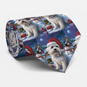 Coton De Tulear Winter Wonderland Christmas Joy Krawatte