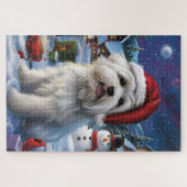 Coton De Tulear Winter Wonderland Christmas Joy Puzzle (Horizontal)