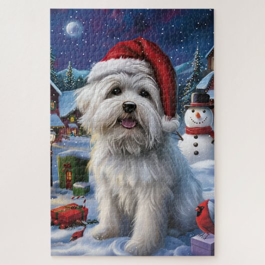Coton De Tulear Winter Wonderland Christmas Joy Puzzle (Vertikal)
