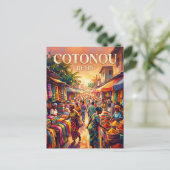 Cotonou-Markt Benin Postkarte (Stehend Vorderseite)