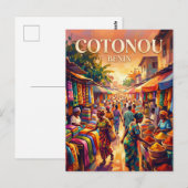 Cotonou-Markt Benin Postkarte (Vorne/Hinten)