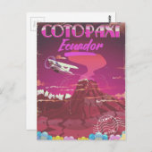 Cotopaxi,Ecuador AIR MAIL Reiseplakat Postkarte (Vorne/Hinten)