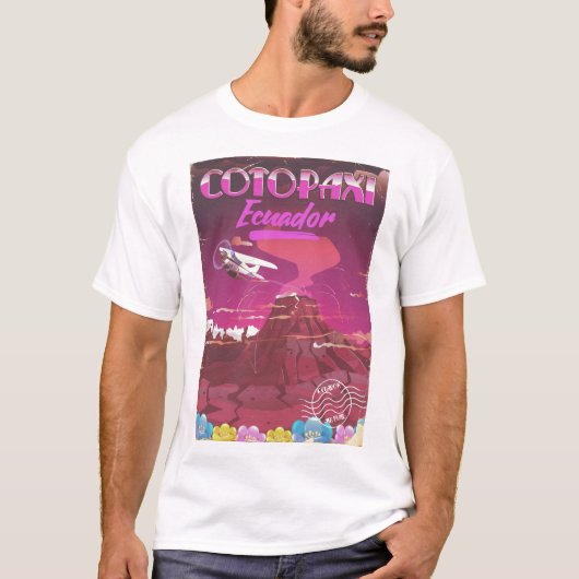 Cotopaxi,Ecuador AIR MAIL Reiseplakat T-Shirt (Vorderseite)