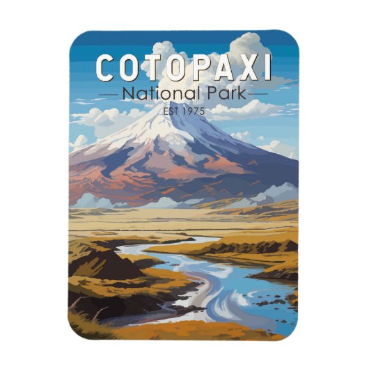 Cotopaxi Nationalpark Ecuador Art Vintag Magnet (Vertikal)