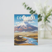Cotopaxi Nationalpark Ecuador Art Vintag Postkarte (Stehend Vorderseite)