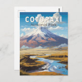 Cotopaxi Nationalpark Ecuador Art Vintag Postkarte (Vorne/Hinten)