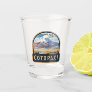 Cotopaxi Nationalpark Ecuador Art Vintag Schnapsglas