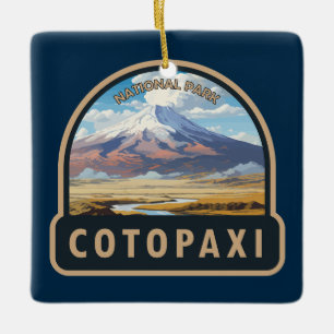 Cotopaxi-Nationalpark Ecuador Reise Kunst Vintage Keramikornament