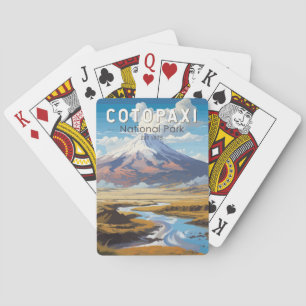 Cotopaxi-Nationalpark Ecuador Reise Kunst Vintage Spielkarten