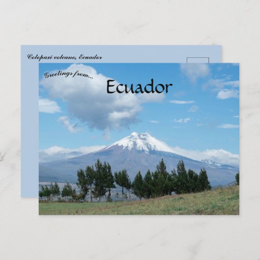 Cotopaxi Vulkan Ecuador Postkarte (Vorne/Hinten)