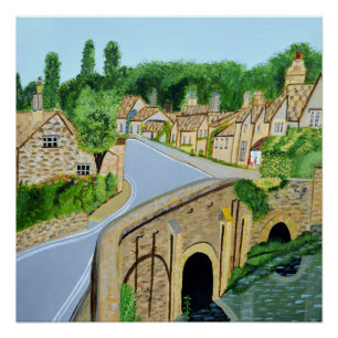 Cotswold-Dorf-England-Plakat Poster