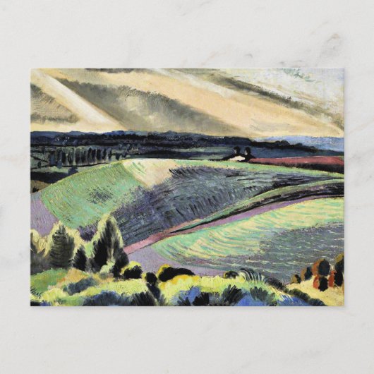 Cotswold Hills, Surrealismus-Gemälde von Paul Nash Postkarte (Vorderseite)