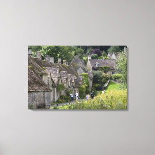 Cotswold-Stein-Cottages im Dorf Leinwanddruck