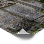 Cotswold Stone Hütten im Dorf Poster (Ecke)