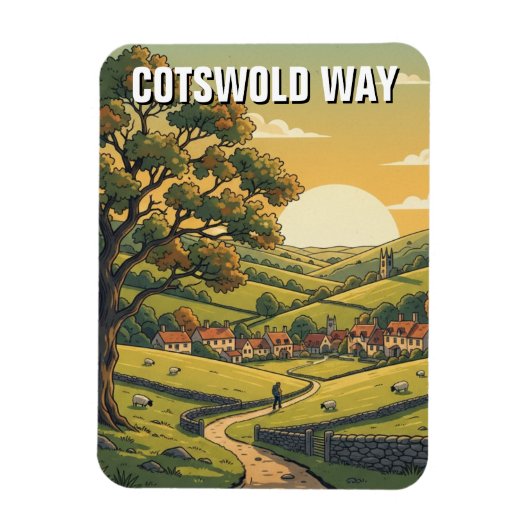 Cotswold Way England Reise Magnet (Vertikal)