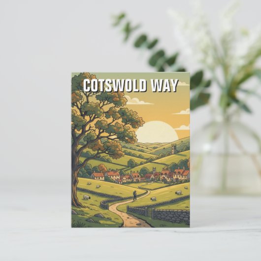Cotswold Way England Travel Postkarte (Stehend Vorderseite)