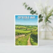 Cotswold Way England Travel Postkarte (Stehend Vorderseite)