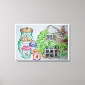 Cotswolds Aquarellmalerei Canvas Print Leinwanddruck (Vorderseite)