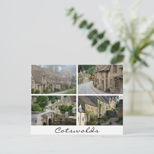 Cotswolds-Architektur - weiße Textsammlungskarte Postkarte (Stehend Vorderseite)