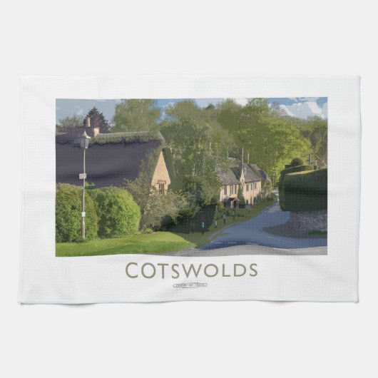Cotswolds-Bahn-Plakat Geschirrtuch (Horizontal)