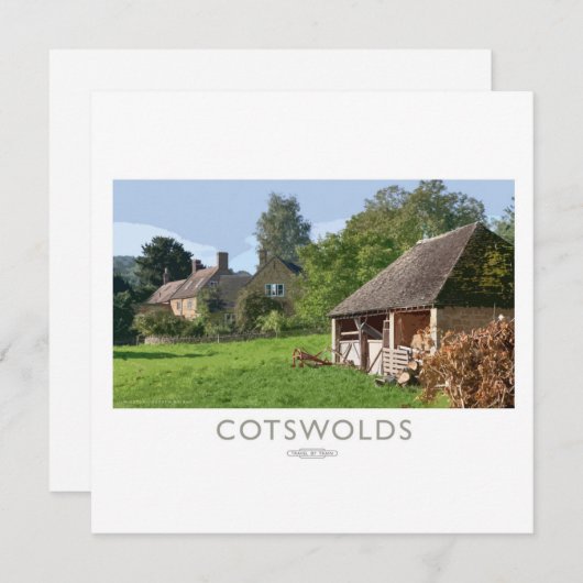 Cotswolds-Bahnplakat Feiertagskarte (Vorne/Hinten)