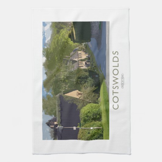 Cotswolds-Bahnplakat Geschirrtuch (Vertikal)