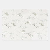 Cotswolds Blue Winter Florals Imitats handgefertig Geschenkpapier Set (Vorderseite)