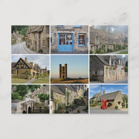 Cotswolds-Collage Postkarte (Vorderseite)