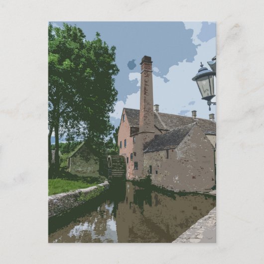 Cotswolds Dorfwassermühle Blick Postkarte (Vorderseite)