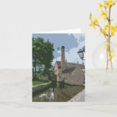 Cotswolds Dorfwassermühle - Grußkarte Karte (Gelbe Blume)
