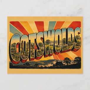 Cotswolds England Vintage Reise Kunst Postkarte
