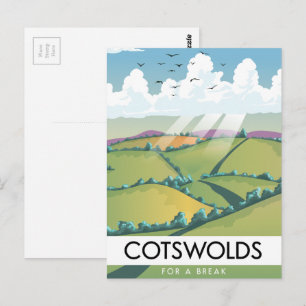 Cotswolds für eine Pause. Postkarte