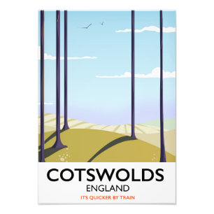 Cotswolds-Landschaftsbahn-Reiseposter Fotodruck