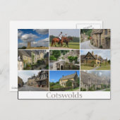 Cotswolds platziert Collage Text Postkarte (Vorne/Hinten)