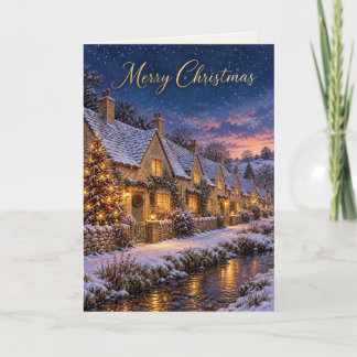 Cotswolds Schneedorp Frohe Weihnachten
